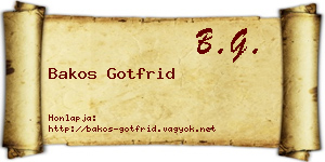 Bakos Gotfrid névjegykártya